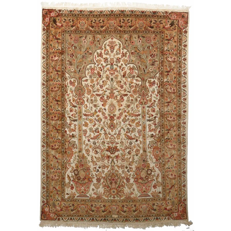Tapis d'Orient Beige en Soie 185x270 cm – Royaume du Tapis