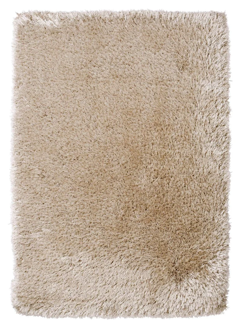 Tapis Beige uni Shaggy poil long en acrylique MONTANA