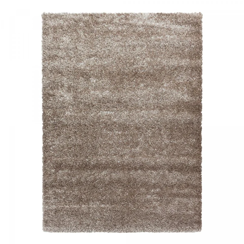 Tapis Shaggy Taupe Haute Densité 120x120 cm – Royaume du Tapis