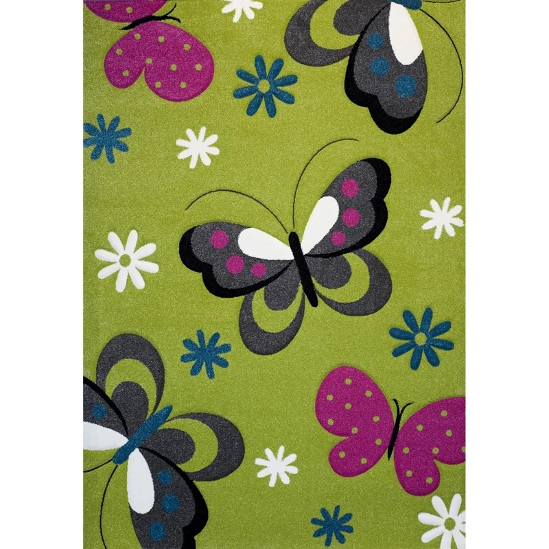Tapis Enfant Vert Papillon 120x170 cm – Royaume du Tapis