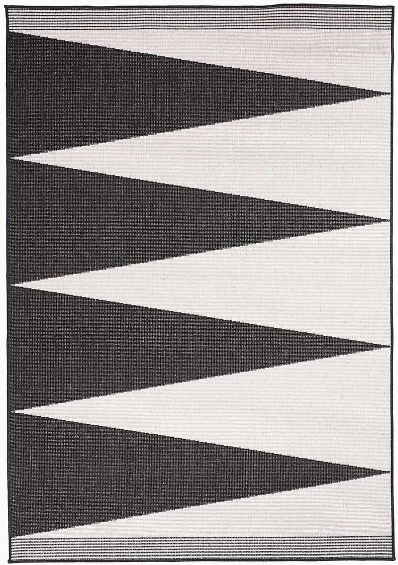 Tapis Extérieur réversible Noir Scandinave EPINA
