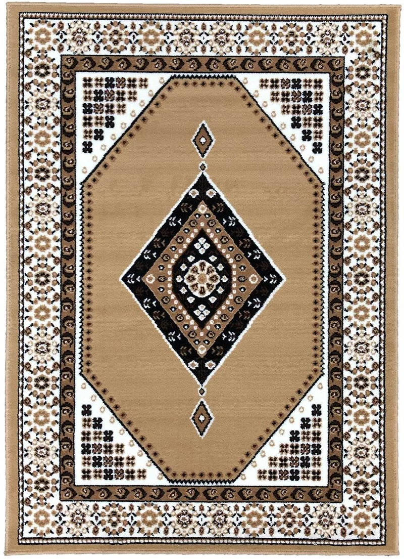 Tapis de Salon Beige Oriental MEDAILLON