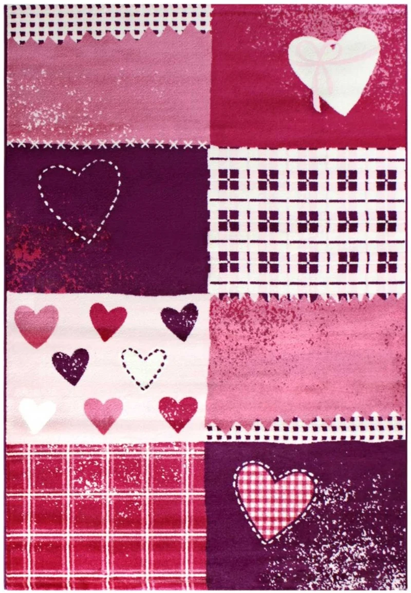 Tapis de Chambre Violet pour Enfant BAMBINO COEUR
