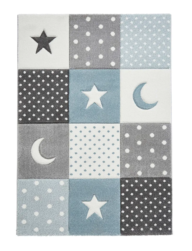 Tapis de Chambre Garçon Bleu Graphique BROOKLYN KIDS 20340