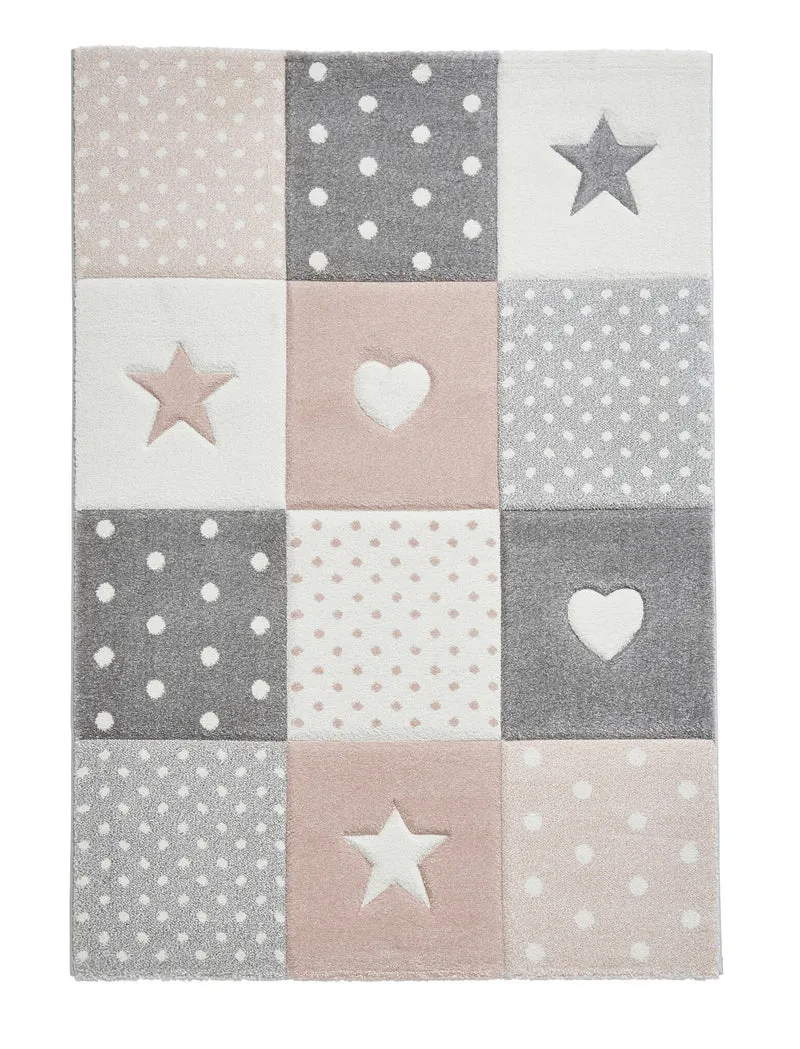 Tapis de Chambre Fille Rose Graphique BROOKLYN KIDS 20339