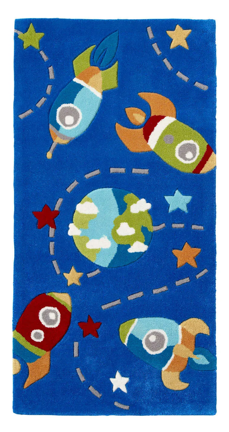 Tapis de Chambre Garçon Bleu fusées HONG KONG