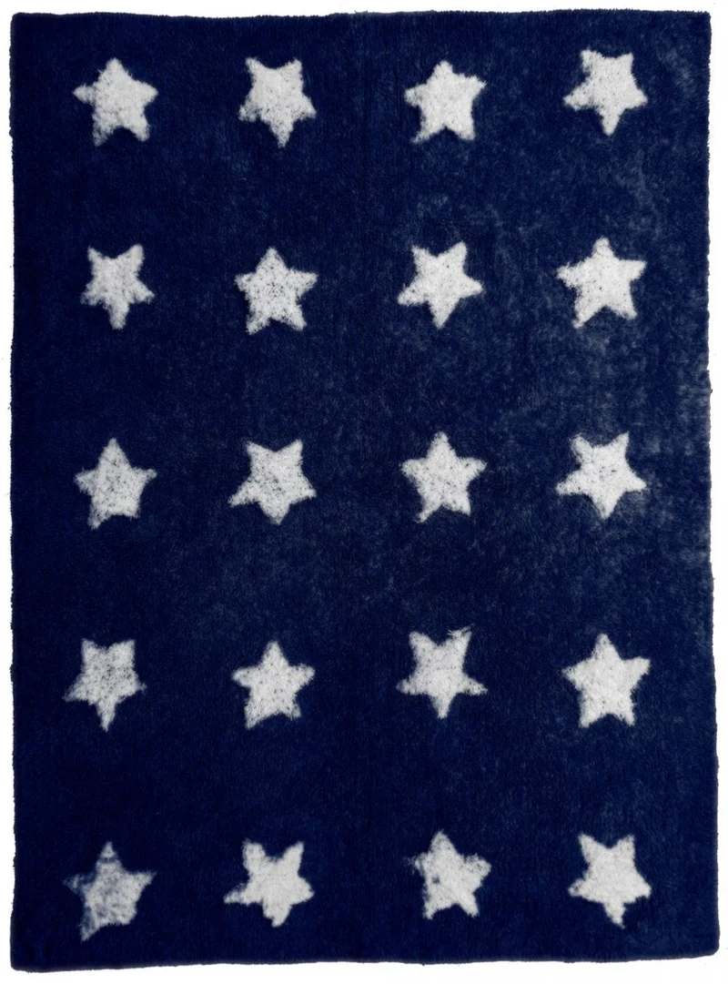 Tapis de Chambre Bleu en coton pour enfant ETOILE