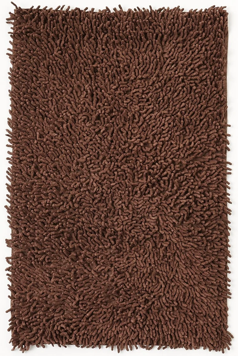 Tapis de Bain Marron Shaggy à poils long SPAGHETTI