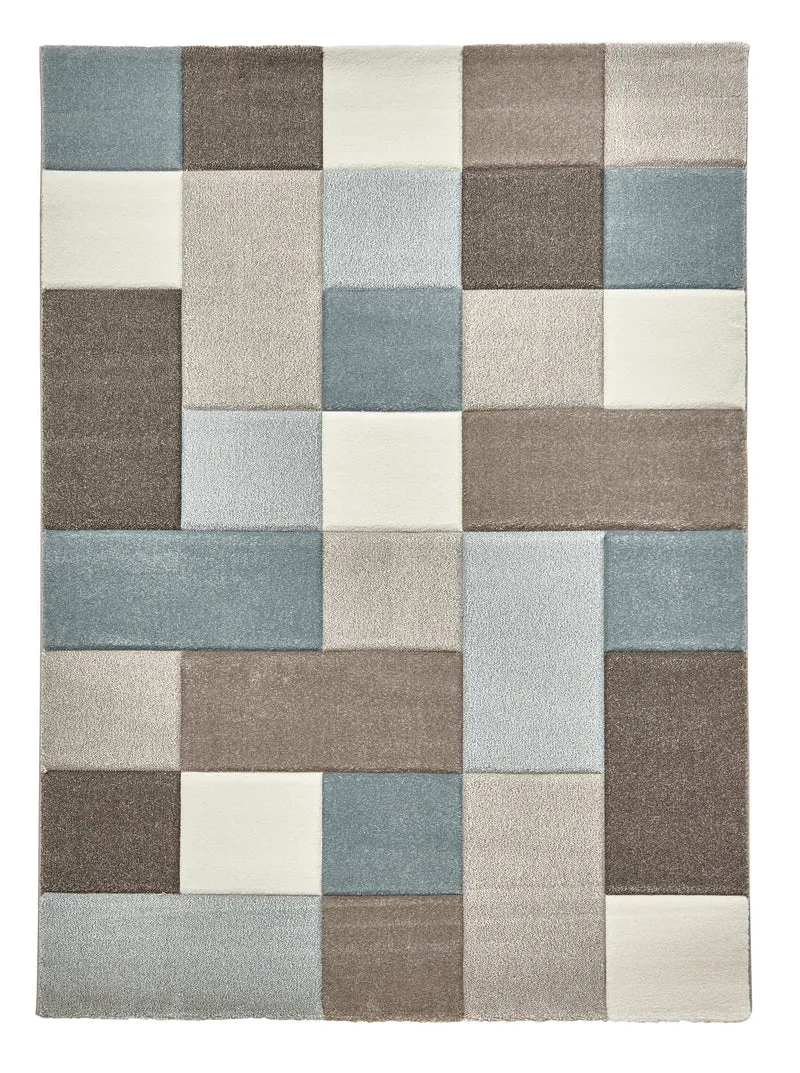 Tapis Bleu style Patchwork BROOKLYN 646