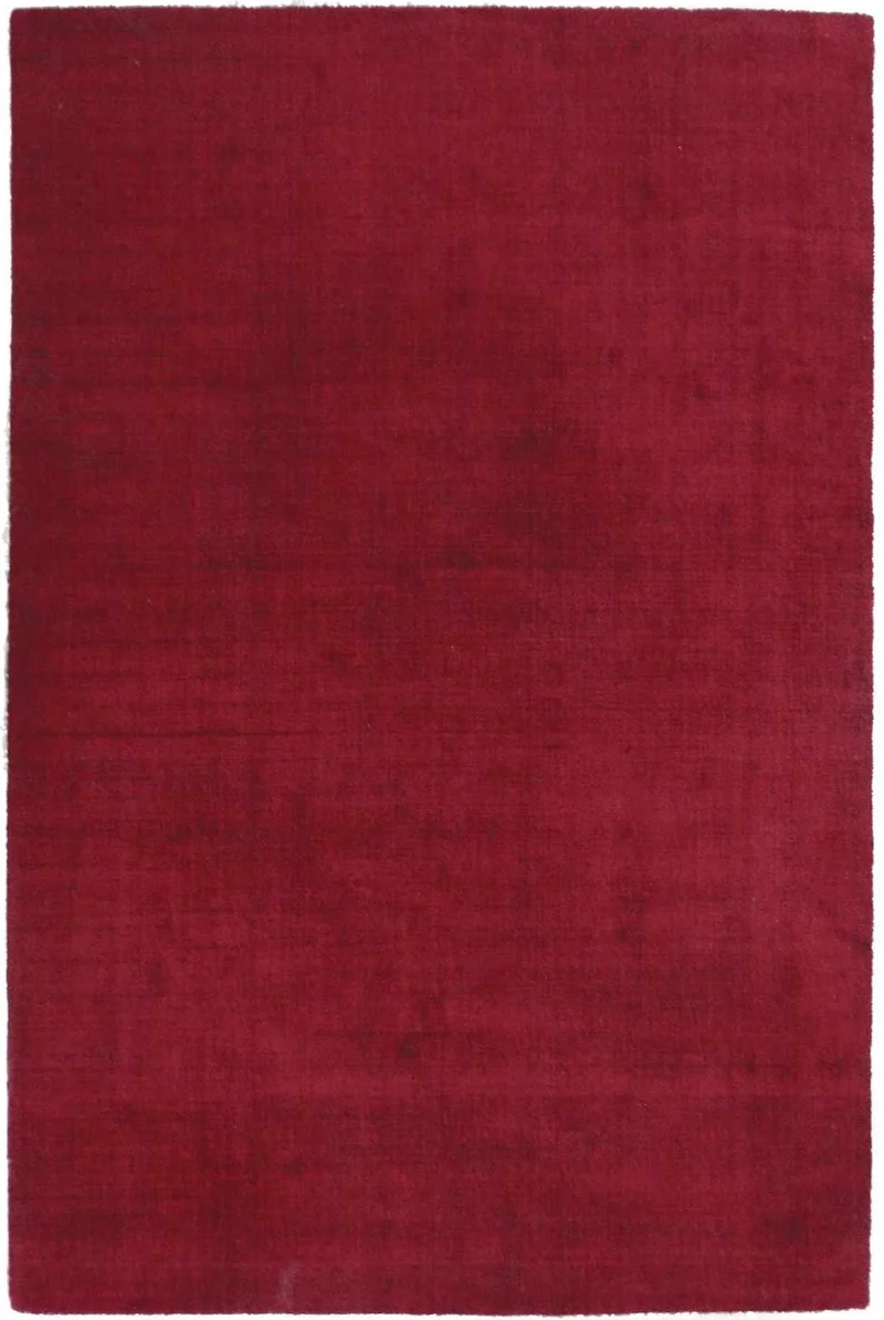 Tapis Bordeaux Uni en polyester fait main NEO