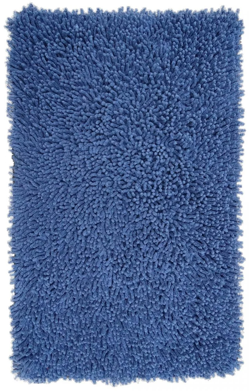 Tapis de Bain Bleu Shaggy à poils long SPAGHETTI