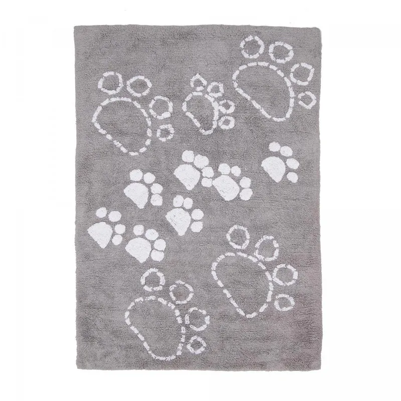 Tapis Enfant Gris Motif Pattes 80x140 cm – Royaume du Tapis