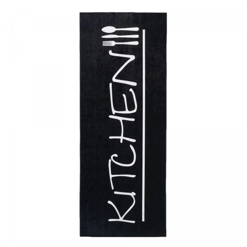 Tapis de Cuisine Noir Kilim Imprimé 6 80x150 cm – Royaume du Tapis
