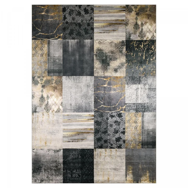 Tapis de Salon Gris Kilim Imprimé 5 120x160 cm – Royaume du Tapis