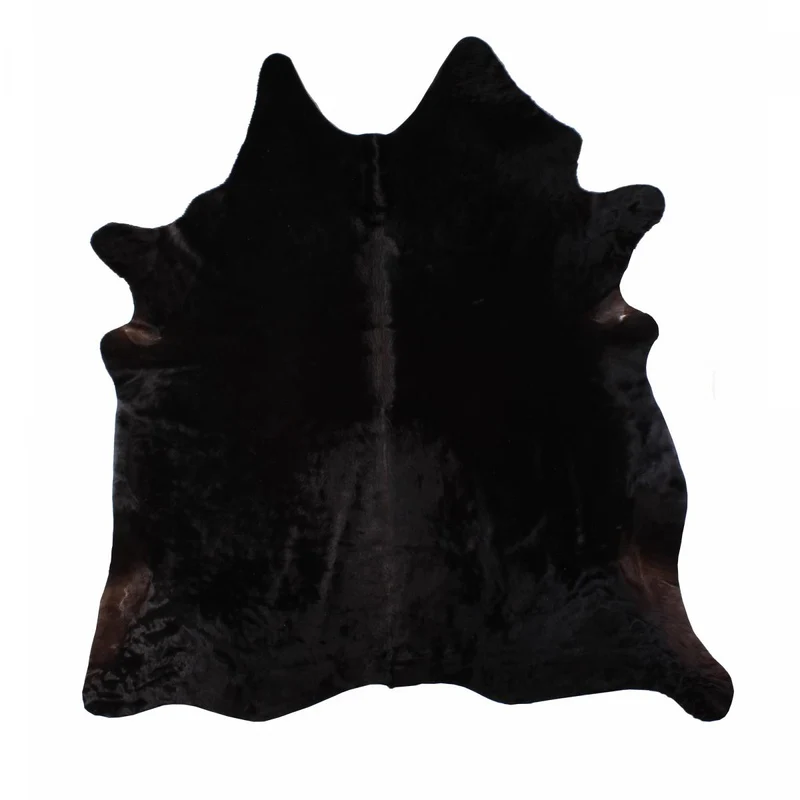 Tapis en Peau de Vache Noire Premium 180x200 cm – Royaume du Tapis