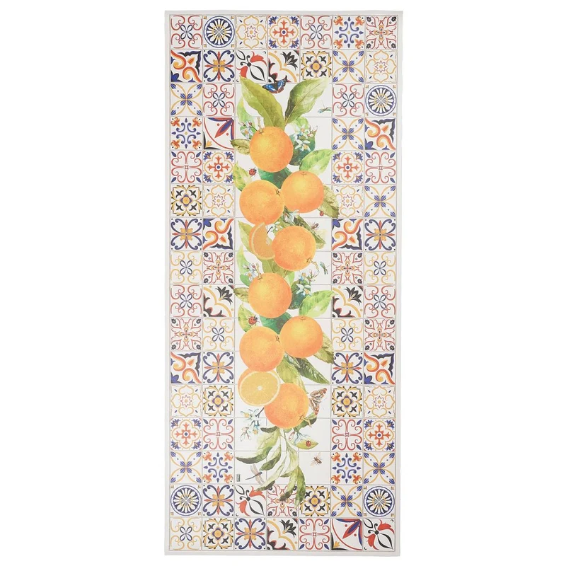 Tapis de Cuisine Orange Motif Fruits 100x150 cm – Royaume du Tapis