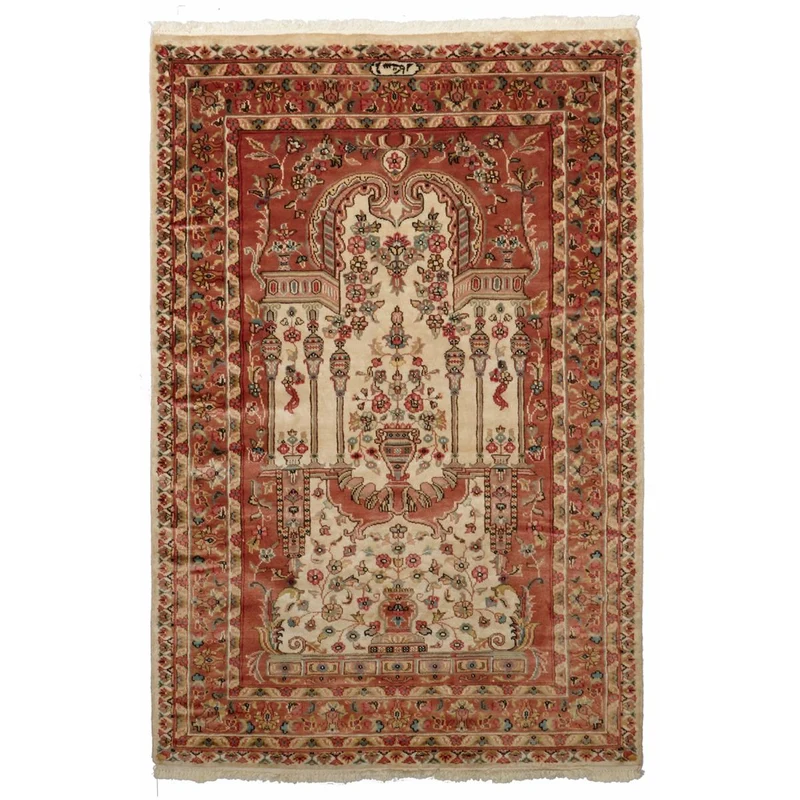 Tapis d'Orient Beige en Soie 125x185 cm – Royaume du Tapis