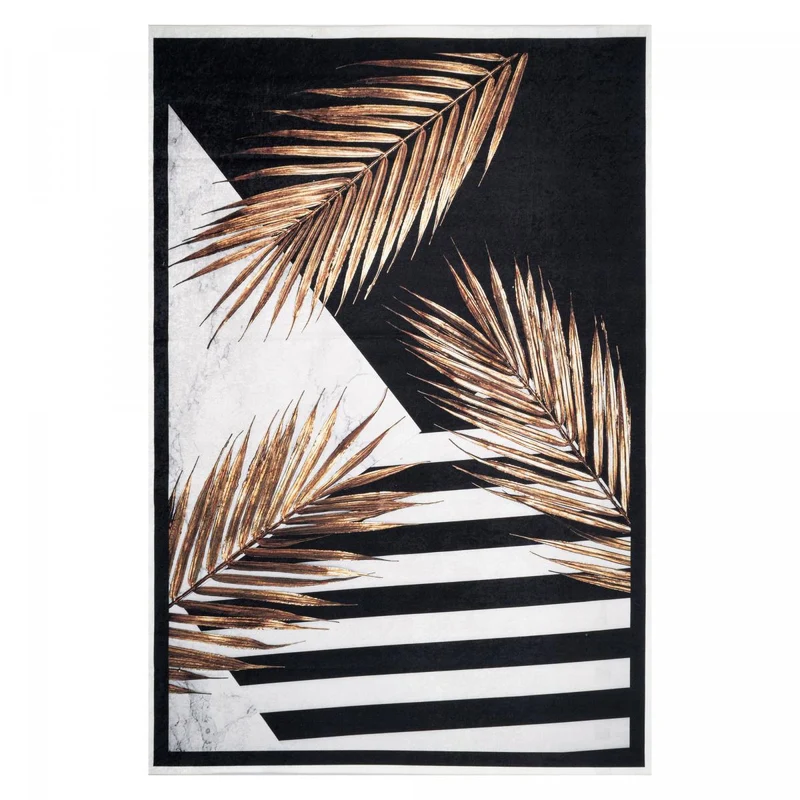 Tapis de Cuisine Noir Kilim Imprimé 80x150 cm – Royaume du Tapis