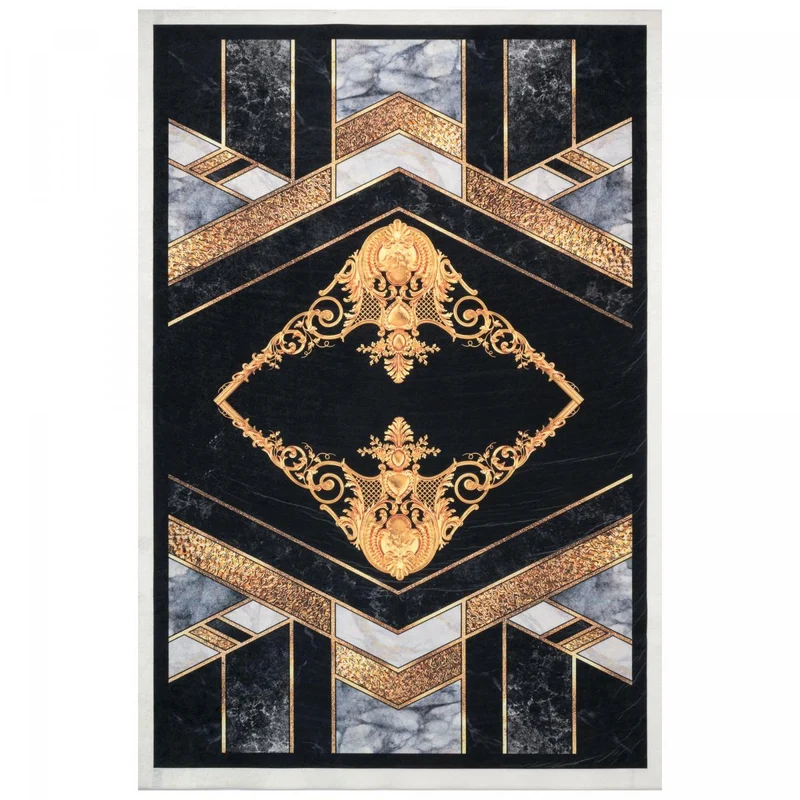 Tapis de Cuisine Noir Kilim Imprimé 2 80x150 cm – Royaume du Tapis