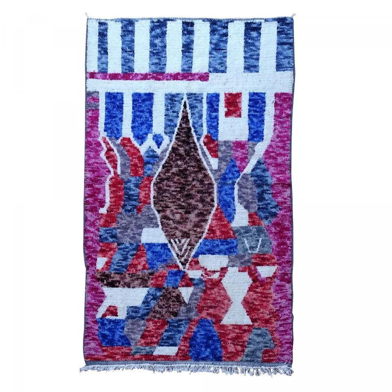 Tapis Berbère Azilal Blanc en Laine 145x235 cm – Royaume du Tapis