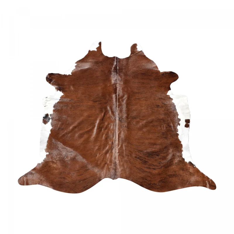 Tapis en Peau de Vache Marron et Blanc 160x180 cm – Royaume du Tapis