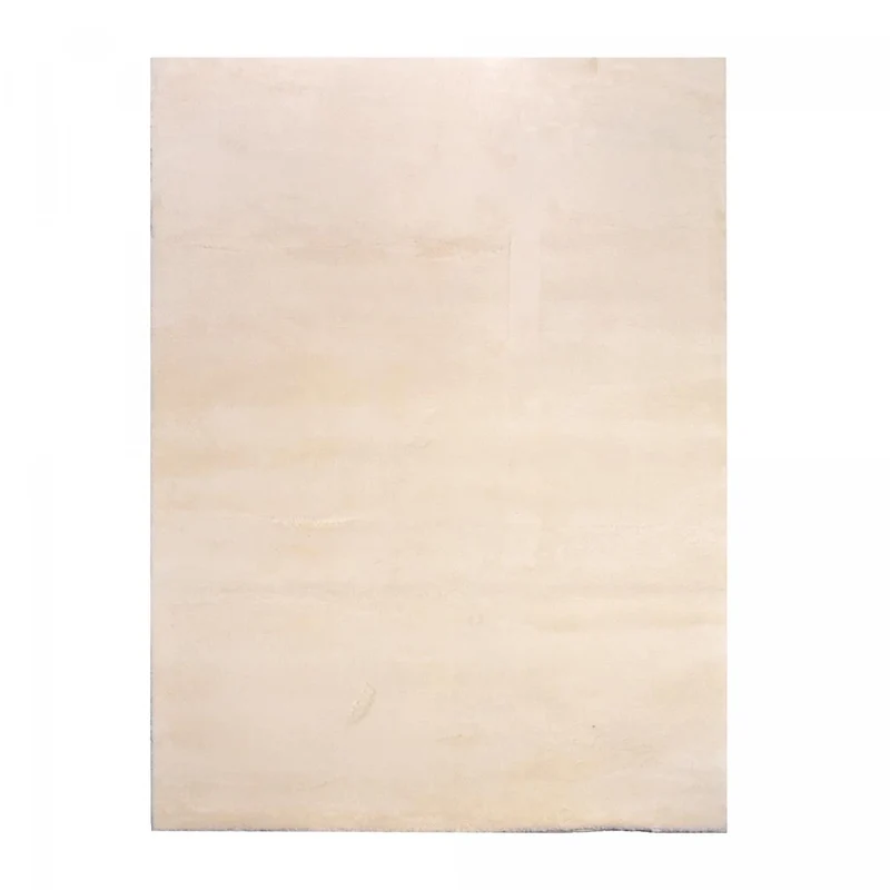 Tapis Shaggy Crème Loftuni en Polyester 120x170 cm – Royaume du Tapis