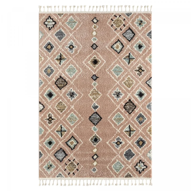 Tapis Style Berbère Rose en Polypropylène 120x170 cm – Royaume du Tapis