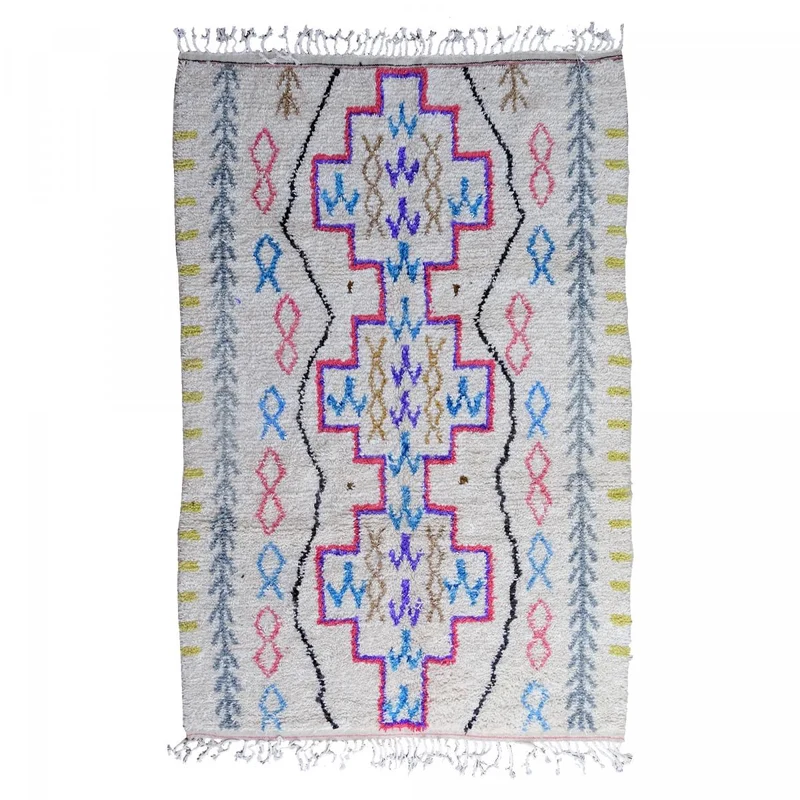 Tapis Berbère Azilal Crème en Laine 150x240 cm – Royaume du Tapis