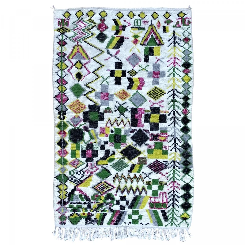 Tapis Berbère Azilal Multicolore en Laine 145x230 cm – Royaume du Tapis