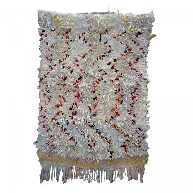 Tapis Boucharouite Multicolore en Tissu Recyclé 110x155 cm – Royaume du Tapis