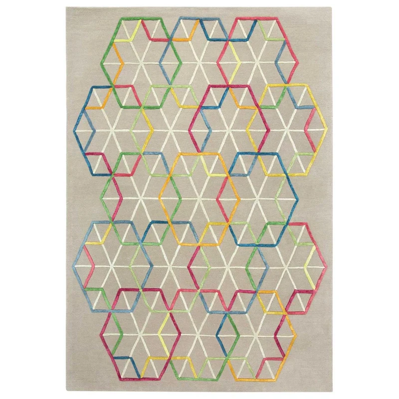 Tapis Gris Clair Love en Laine 140x200 cm – Royaume du Tapis