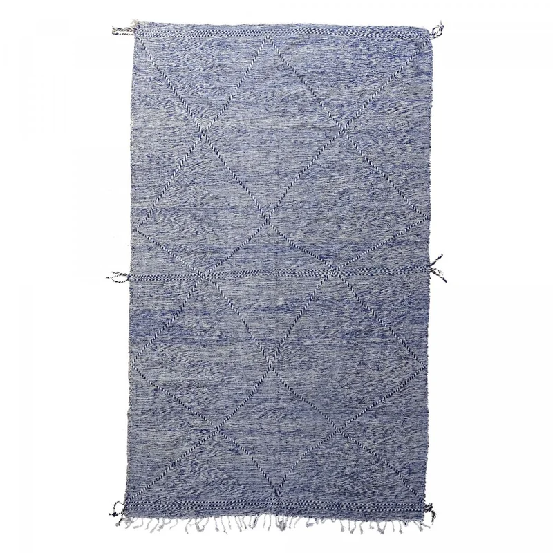 Tapis Kilim Bleu Zanafi en Laine 190x310 cm – Royaume du Tapis