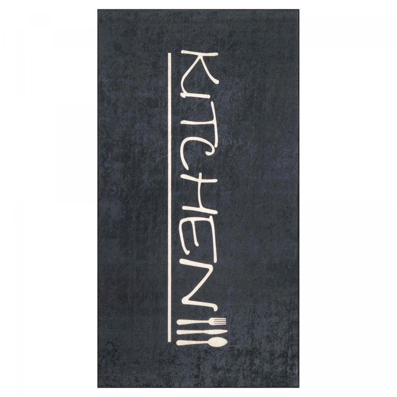 Tapis de Cuisine Gris Kilim Imprimé 80x150 cm – Royaume du Tapis
