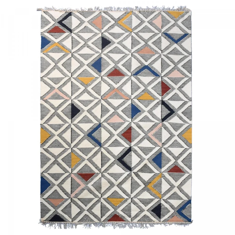 Tapis Kilim Multicolore en Laine 120x170 cm – Royaume du Tapis