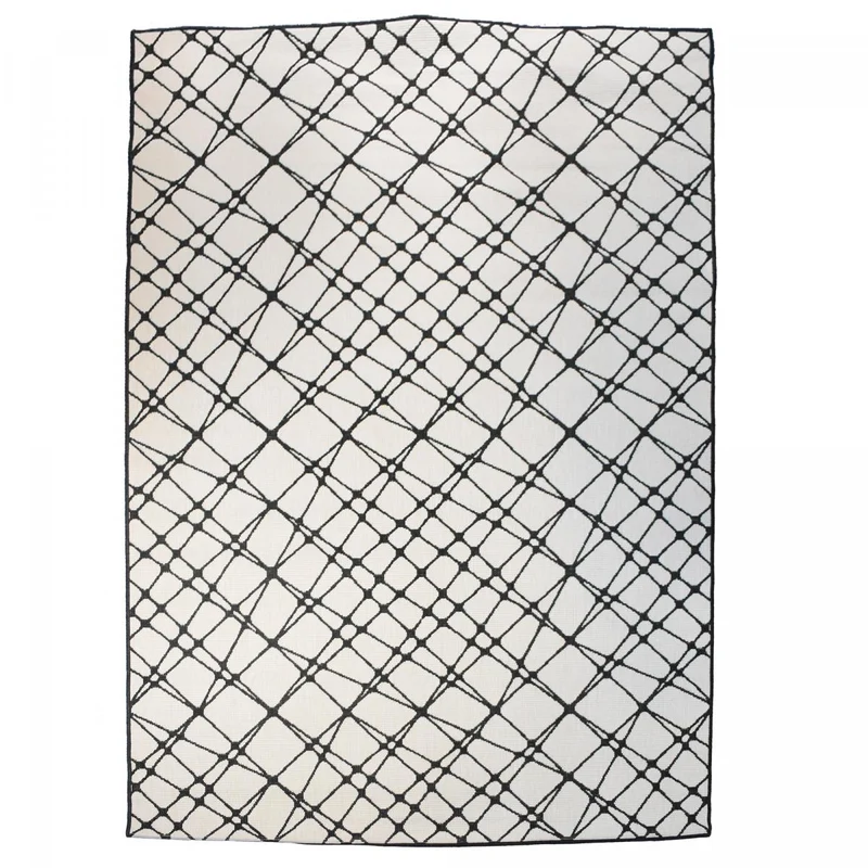 Tapis d'Extérieur Noir Dorba Réversible 120x170 cm – Royaume du Tapis