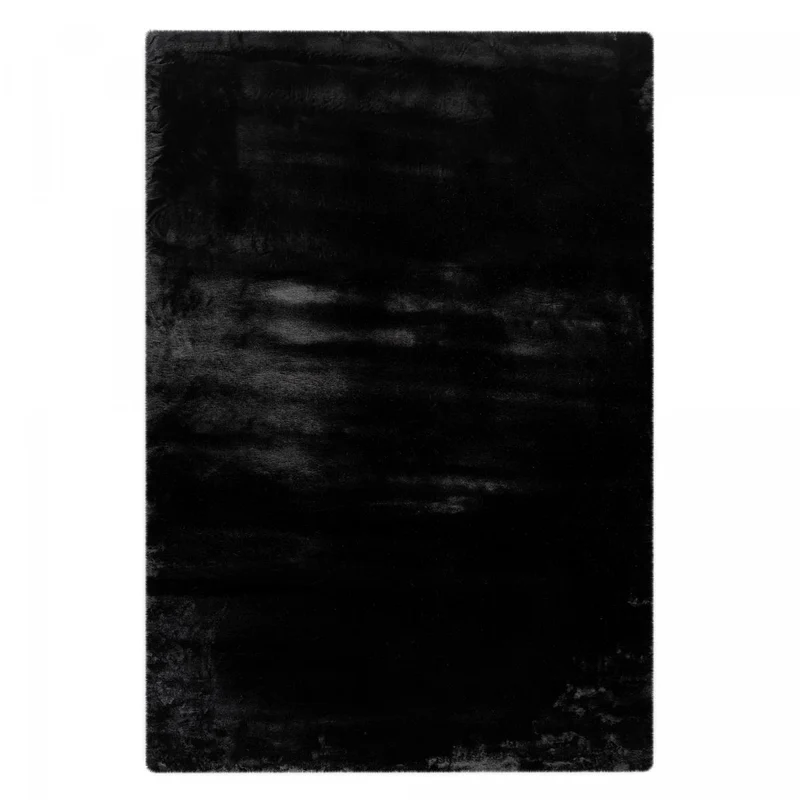 Tapis Shaggy Noir en Polyester 50x90 cm – Royaume du Tapis