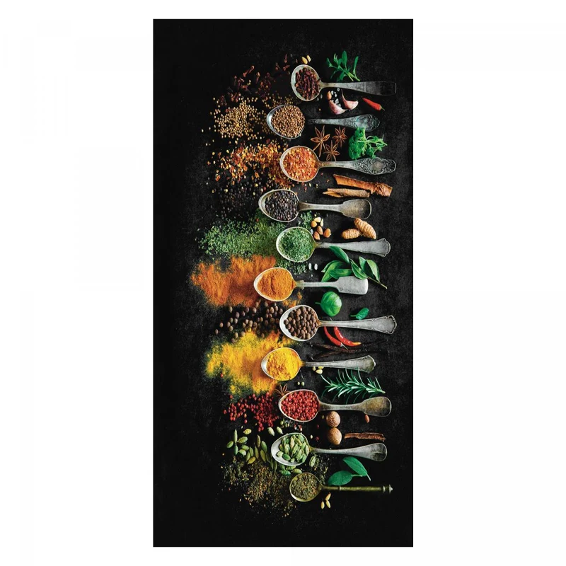Tapis de Cuisine Noir Kilim Imprimé 7 80x150 cm – Royaume du Tapis