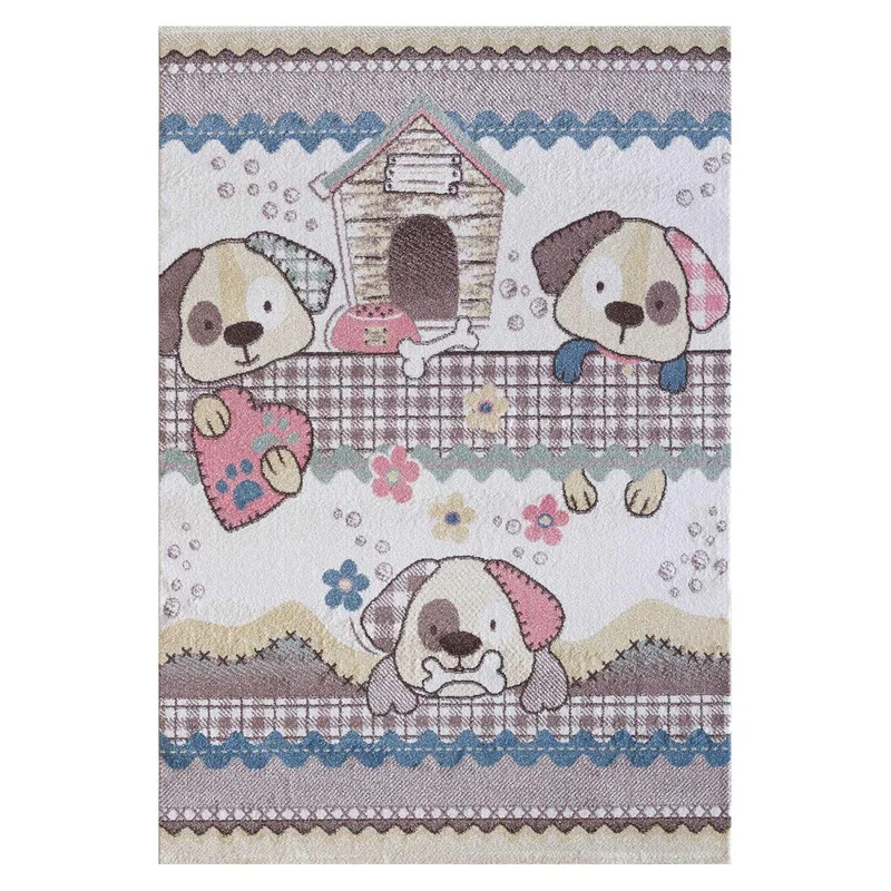 Tapis Enfant Crème Motif Dogra 120x170 cm – Royaume du Tapis