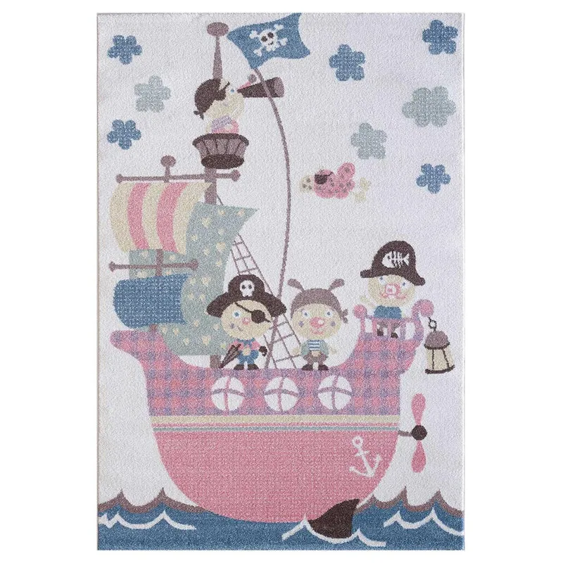 Tapis Enfant Crème Motif Pirate 80x150 cm – Royaume du Tapis