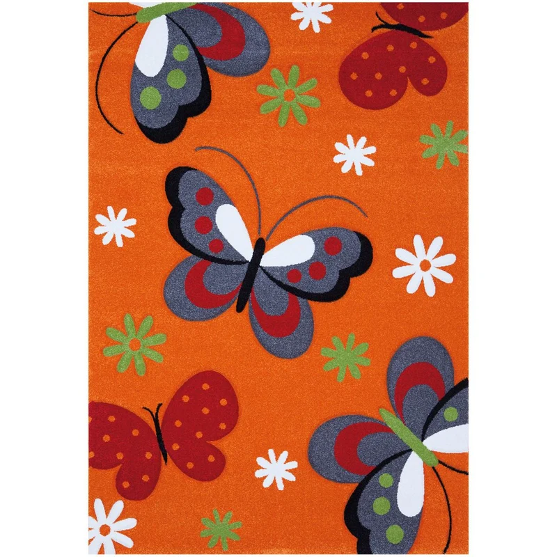 Tapis Enfant Orange Papillon 120x170 cm – Royaume du Tapis
