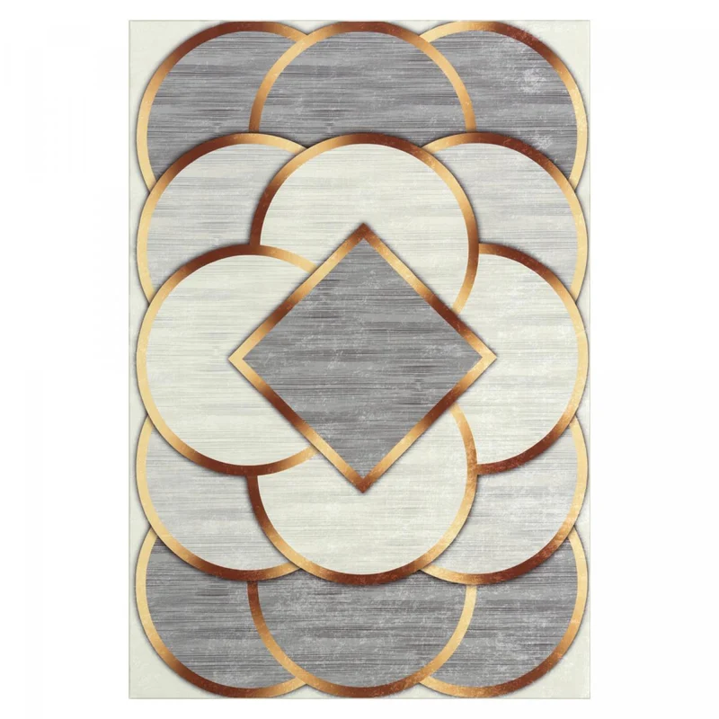 Tapis de Salon Gris Kilim Imprimé 120x160 cm – Royaume du Tapis