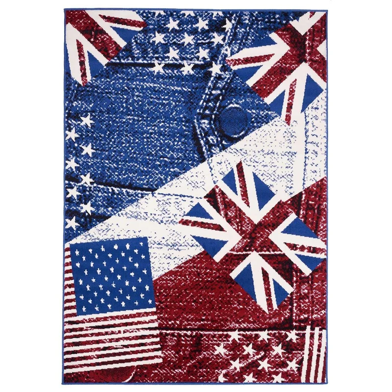 Tapis Enfant Bleu Drapeaux 235x320 cm – Royaume du Tapis