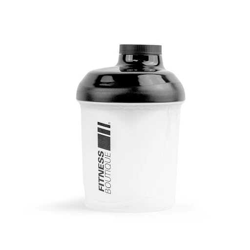 Shaker FitnessBoutique Translucide Couvercle Noir 300 ml