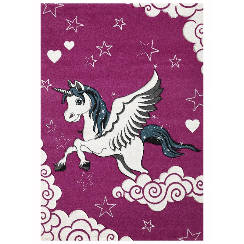 Tapis Enfant Rose Licorne 120x170 cm – Royaume du Tapis