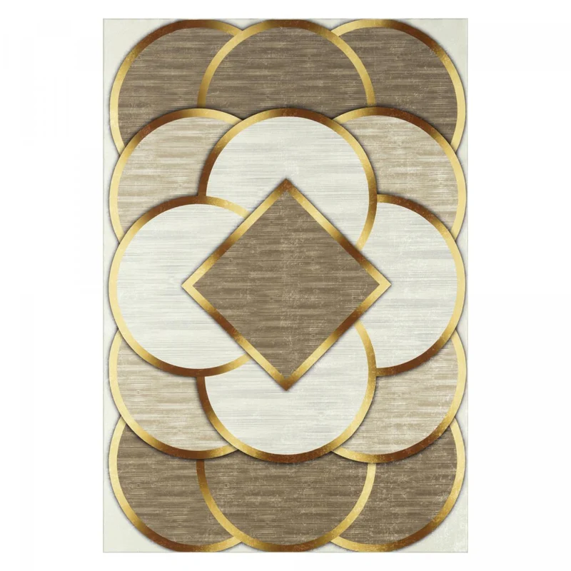 Tapis de Salon Crème Kilim Imprimé 120x160 cm – Royaume du Tapis