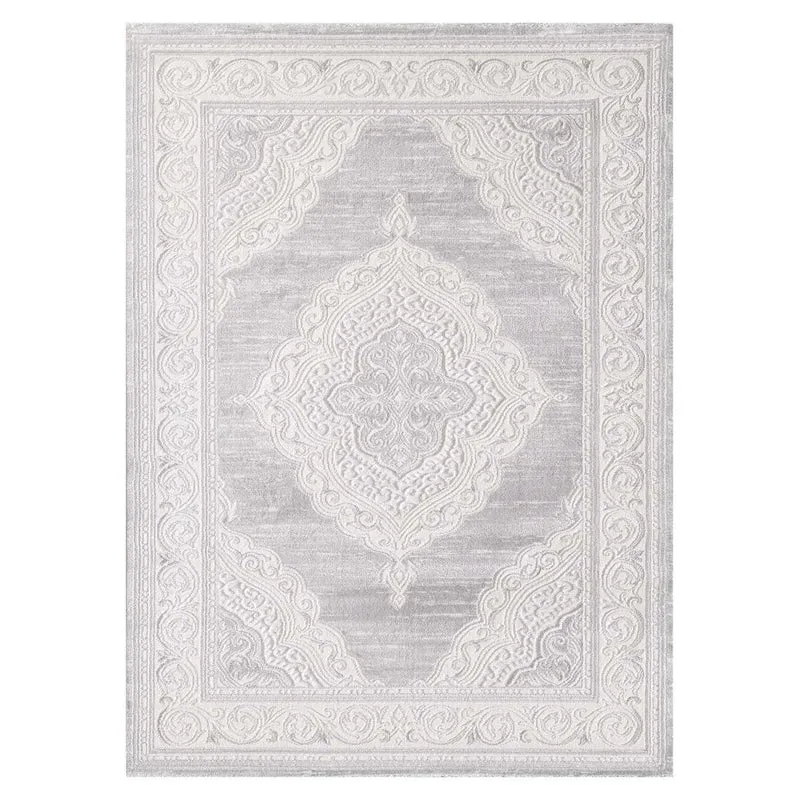 Tapis Style Orient Gris Clair Elpain 120x160 cm – Royaume du Tapis