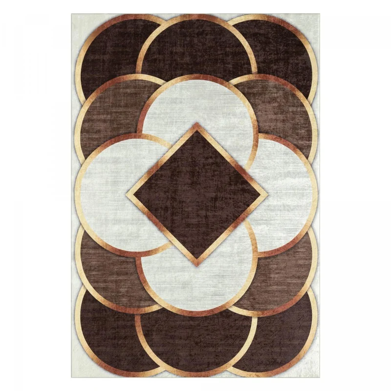 Tapis de Salon Marron Kilim Imprimé 120x160 cm – Royaume du Tapis
