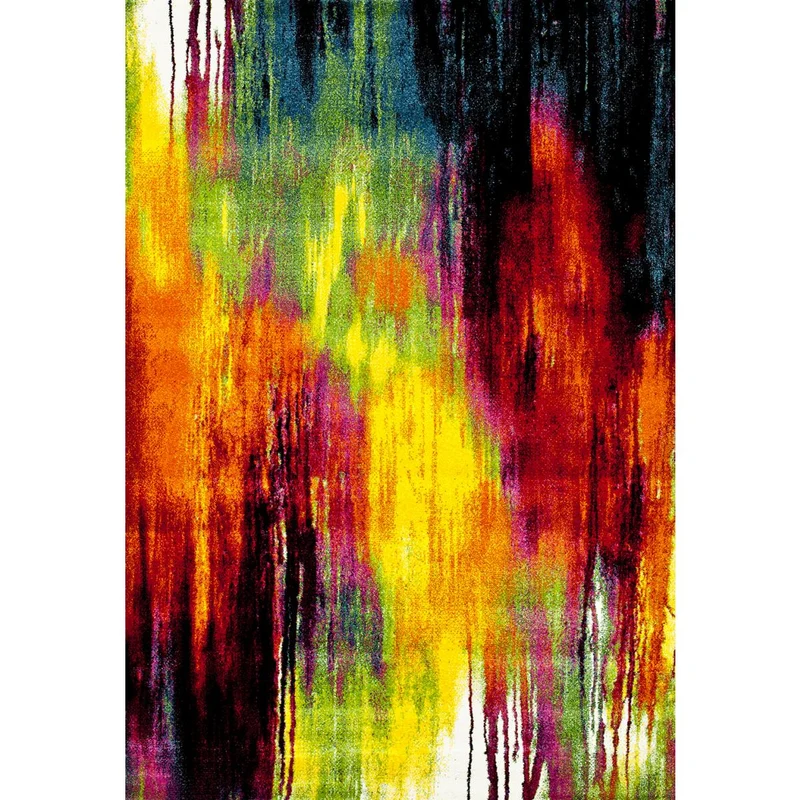 Tapis Multicolore Carré et Rond 100x100 cm – Royaume du Tapis