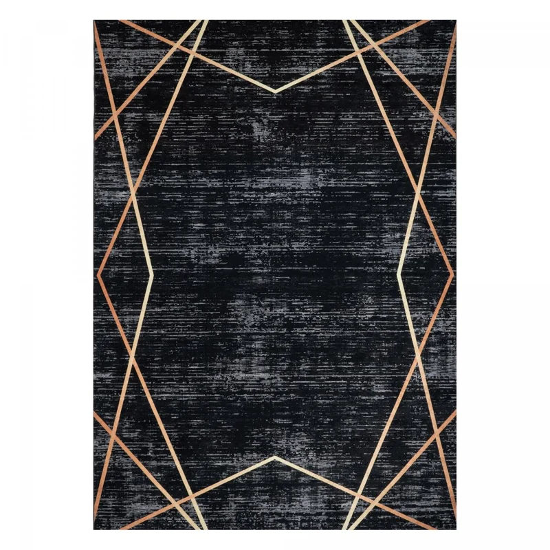 Tapis de Cuisine Noir Kilim Imprimé 5 80x150 cm – Royaume du Tapis