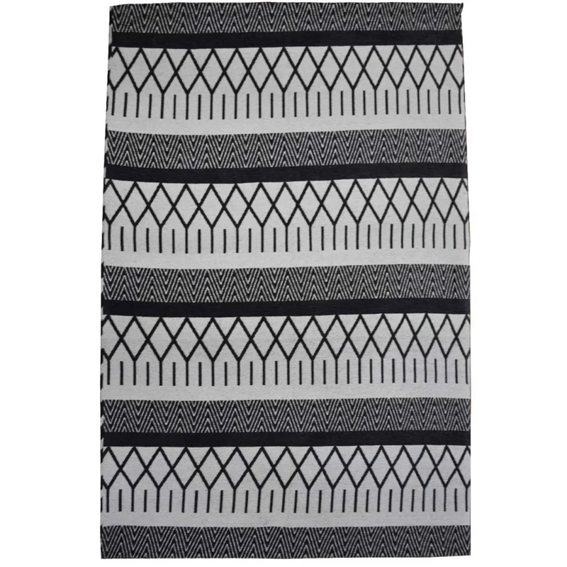 Tapis Kilim Gris et Or Panata 140x200 cm – Royaume du Tapis